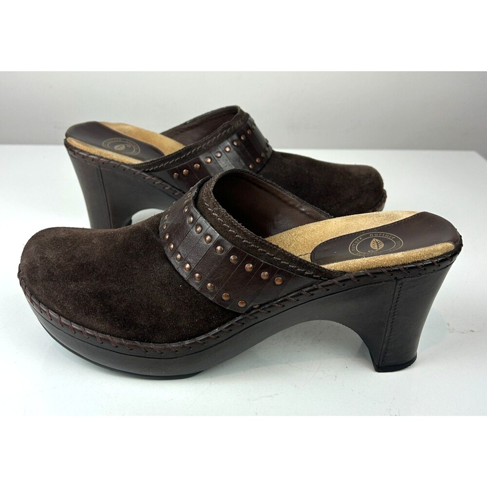 Nurture Windmill Mules Clogs Slip On Shoes Brown Suede Studded Womens Size 11 M - Picture 12 of 14